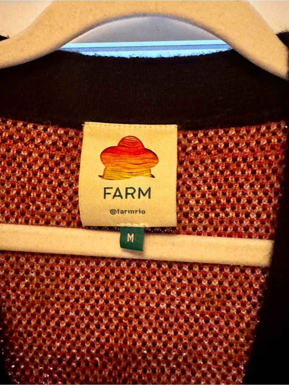 FARM Rio Cream Cardigan with Pink, Black & Brown Floral Knit - Picture 7 of 7